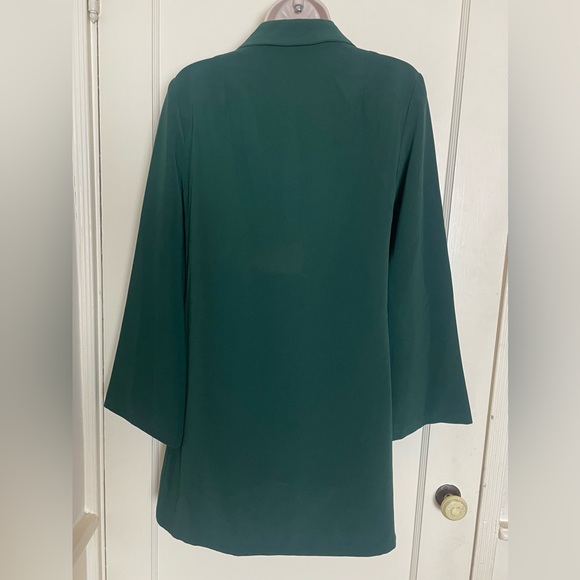 Zara Forest Green Tunic Dress with Bell Sleeves NWT - Picture 2 of 7